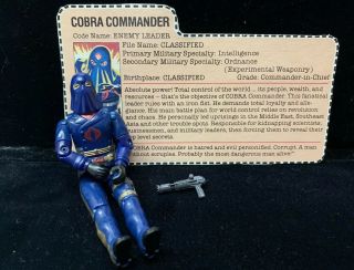 Vintage 1984 Hasbro Gi Joe Cobra Commander Mail In 100 Complete With File Card
