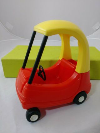 Vintage Little Tikes Cozy Coupe Dollhouse Mini Size 6 " Car Red Yellow Miniature