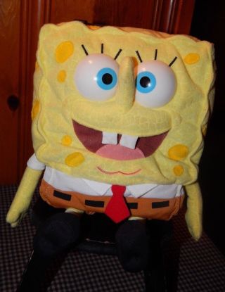 2000 Mattel Nickelodeon Babbling Talking Spongebob Squarepants 12 " Stuffed Plush
