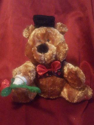 Gemmy Singing Animated Brown Bear W/tuxedo I Love You Battery Operated