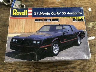 Revell 1/25 1987 Chevy Monte Carlo Ss Aeroback Partial Build Rare Complete W/box