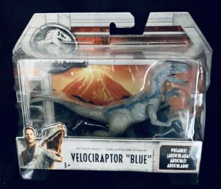 Jurassic World Fallen Kingdom Attack Pack Dinosaur Velociraptor Blue Raptor