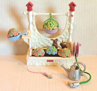 Fisher - Price Loving Family Dollhouse Garden Center With Water Hose & Flowers