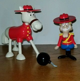 Dudley Do Right And Horse Figures Adventures Of Rocky & Bullwinkle Loose