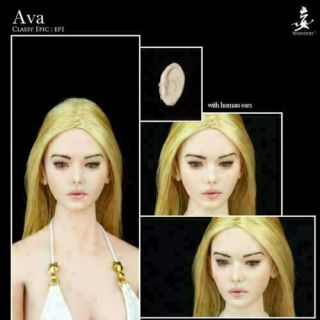 Wondery 1/6 Ava Elf Removable Ears Girl Head Carving Ep01 Fit 12 " Female Figure