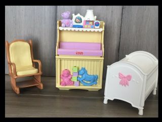 Fisher Price Loving Family Nursery Changing Table Crib & Chair