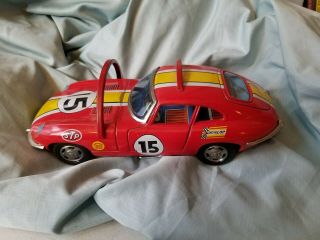 Red Vintage Modern Toys Tin Litho Stunt Flip Race Car Japan 15 Mobil Stp Dunlop