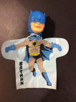 Batman Vintage 1966 Ideal Hand Puppet Toy Adam West Loose Vinyl Plastic Dc