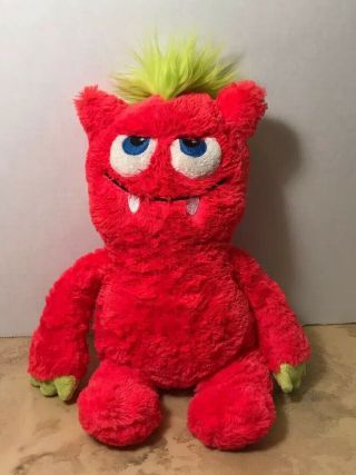 Gund Monsteroos Scratchy Plush 14 " Red Neon Hair Stuffed Animal Toy