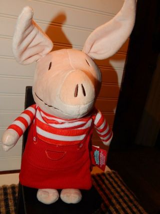 Olivia The Pig Plush Toy Soft Story Book By Zoobies 14 " Stuffed Animal Red Cord