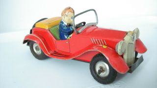 Mar Marx Vintage Litho Tin Friction Car With Driver Man Toy 1955