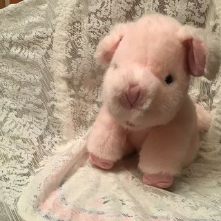 Vintage Mervyns Playful Pals 11” Sitting Plush Pink Pig Stuffed Animal