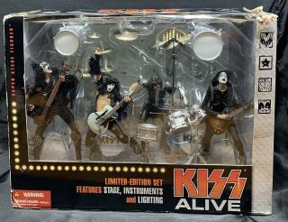 2002 Mcfarlane Kiss Alive Box Set Limited Edition Stage Lights Instruments