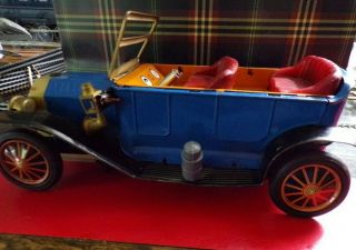 Scarce Sh Toys Model T Ford Battery Operated Tin Toy Display,  Restore,  Or Parts