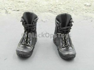 1/6 Scale Black Combat Boots W/ Tan Foot Type Russian Spetsnaz Fsb Alfa Gorka