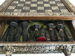 Aztec vs Conquistador Chess Set,  wood and resin 2