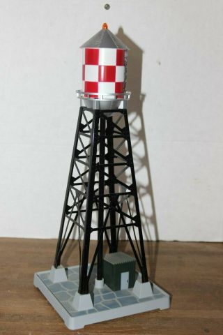 G Scale Train " Town Water Tower " With Maintance Shed And Top Blinking Light