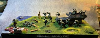 1/48 Scale Ww2 Diorama Tamiya Figures German Wehrmacht Western Front