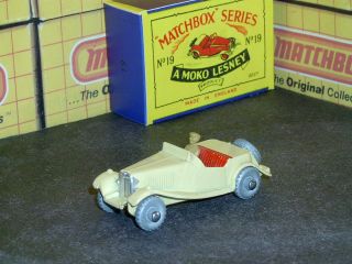 Matchbox Moko Lesney Mg Td Sports Car 19 A1 Cream Mw F - C Sc1 Nm Crafted Box