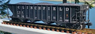 Mth Rail King One - Gauge Clinchfield 70 - 75002 100 Ton Hopper Car W/coal Load
