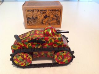 Marx Prewar Army Camo Midget Climbing Tank Camo Colors 1940 Wyandotte