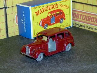 Matchbox Lesney Austin Metropolitan Taxi 17 C1 9.  5gpw Grey Sc3 Ex/nm Crafted Box