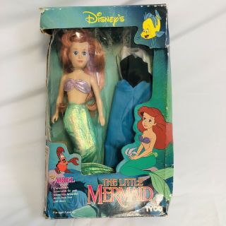 Vintage Tyco The Little Mermaid Ariel Doll Box Removable Fin