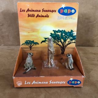 Papo Gift Box With 3 Meerkats Wild Animals Action Figures