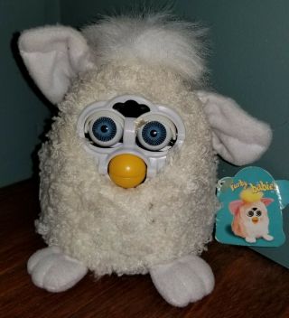 Vtg 1999 Furby Baby Sheep Blue Eyes Tiger Electronics