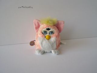 Vintage Pink Yellow White Furby Baby Tiger Electronics Great