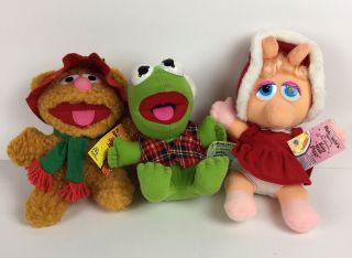 Vintage Mcdonalds Muppet Babies Kermit Miss Piggy Fozzie Plush Dolls W Tags 1987