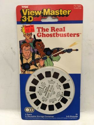 Vintage 1990 View - Master 3 - D The Real Ghostbusters 3 Reel Set In Packaging