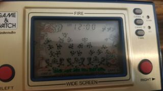 Nintendo Game & Watch Wide Screen Fire Fr - 27 1981 Made In Japan