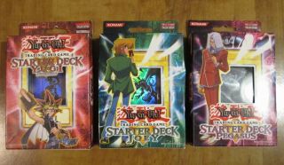 Three Yu - Gi - Oh Starter Decks - " Pegasus  Joey  Yugi 1st Edition " -