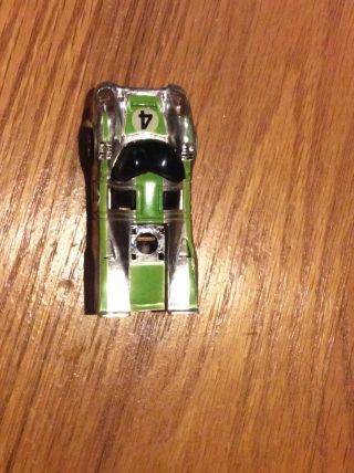 Tyco Porsche 917 Slot Car,  Chrome/lime Green 4 Curvehugger 8554,  Not
