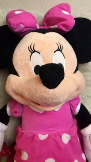 Disney Minnie Mouse Plush Stuffed Animal Toy Pink Dress Bow And Shoes 26 