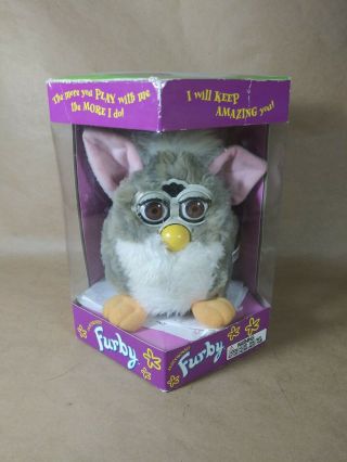 Tiger Electronic Furby Model 70 - 800 Grey White Pre - Owned Open Box