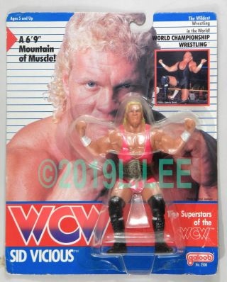 Galoob Toys Wcw Sid Vicious Wrestling Pink Trunks Moc Rare Uk Exclusive