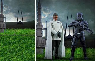 Poster Backdrop Ships Rolled Star Wars Krennic & Death Troopers For 1/6 Hot Toys