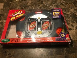 Uno Flash Electronic Mattel Sounds,  Lights Game & Full Deck Of Cards