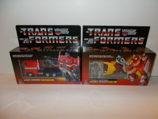Transformers Optimus Prime And Hotrod G1 Walmart Exclusive Autobots Reissue