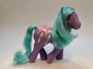 Vintage G1 My Little Pony Merry Go Round Carousel Sparkler Purple Pony 1989