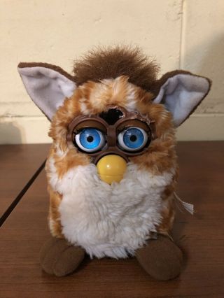 Furby Gold Stripes Neon Eyes But & Cheerful