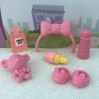 6 Pc Authentic Littlest Pet Shop Lps Htf Pink Bow Headband Accessories Lot❤️