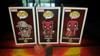 Funko Pop Marvel Deadpool on Scooter,  Wizard Barnes and Noble,  Pandapool Hot top 2