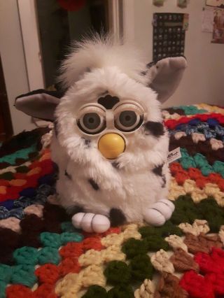Furby 1998 Vintage White Spotted 70 - 800 With Tag