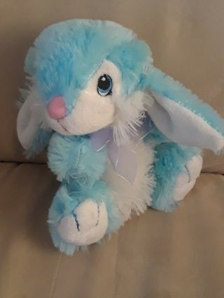 Dan Dee Blue Easter Bunny Rabbit Small Soft Plush Animal Toy 7 " Embroidered Eyes