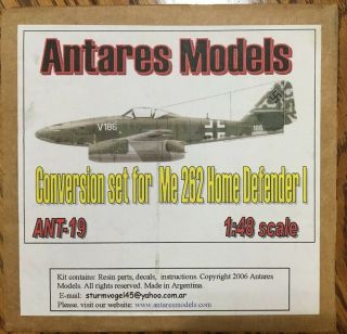Conversion Set For Me 262 Home Defender I Antares Modelsant - 19 1/48 Scale Resin
