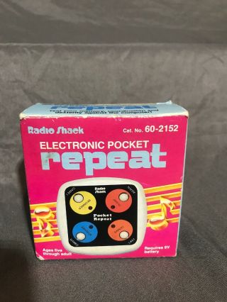 Vintage Tandy Radio Shack Electronic Pocket Repeat Computer Game W/ Box