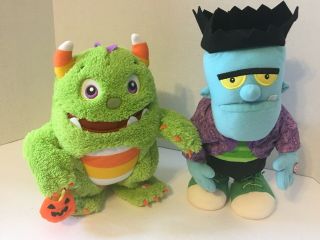 Hallmark Halloween Roary Monster & Frankenstien Singing Animated 10 " Plush Sings
